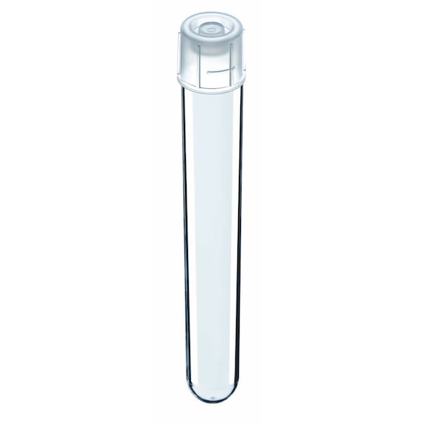 Culture tubes, Polystyrene, Non-graduated, 17x100 mm, Sterile w/2 Position Cap, 500/PK